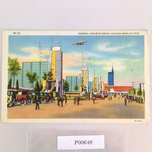 1933 Chicago World's Fair General Exhibits Group Linen Postcard Curt Teich IL